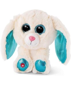 NICI 46617 Glubschis Kuscheltier Hase Wolli-Dot 15cm, Flauschiges Plüschtier mit großen Glitzeraugen