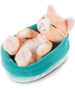 NICI Kuscheltier Kätzchen Schlafend im Körbchen braun 16 cm 47145