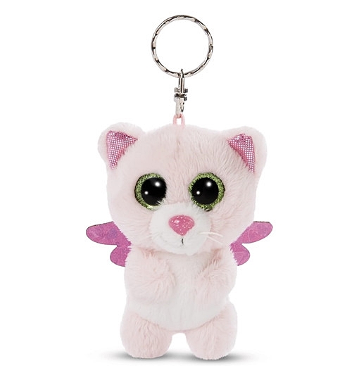 NICI 47833 Glubschis Schutzengel Schlüsselanhänger 9cm Katze Glowy Malli, pink