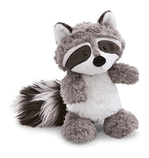 NICI 48394 Kuscheltier 25 cm Plüschtier für Mädchen, Jungen & Babys – Flauschiger Stofftier Waschbär zum Spielen, Sammeln & Kuscheln – Gemütliches Schmusetier, grau