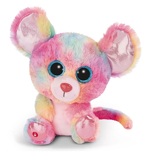 NICI Glubschis Das Original – Glubschis Maus Candypop 25 cm – Kuscheltier Maus mit großen Augen – Flauschiges Plüschtier mit großen Glitzeraugen – Schmusetier für Kuscheltierliebhaber – 45567