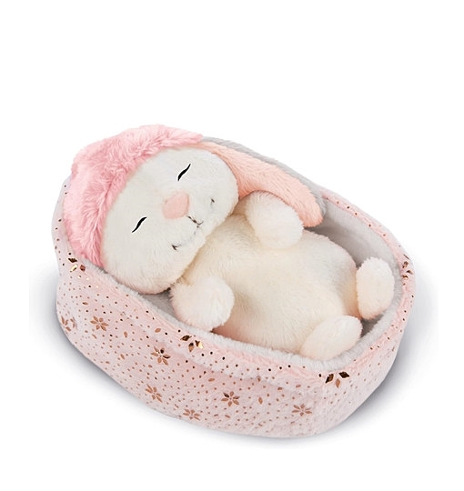 NICI Kuscheltier Hase Liska 12 cm schlafend im Körbchen I Plüschtier Häschen für Jungen, Mädchen & Babys I Flauschiges Stofftier zum Kuscheln – 48357