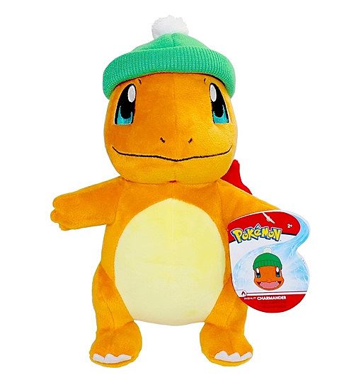 PoKéMoN WCT97728 Pokemon Charmander Holiday Beanie, 20,3 cm, Plüsch mit einzigartigem Zubehör