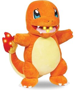 Pokémon Glumanda Kuscheltier 25 cm mit Licht u. Sound PKW1814 Offizielles lizensiertes Plüschtier