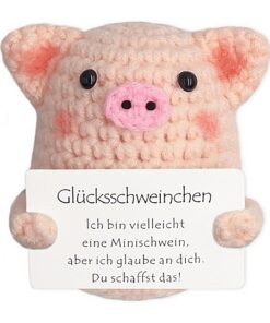 Positive Potato als Kreative Strickwolle Minischwein Glücksbringer 7 cm Deutsch