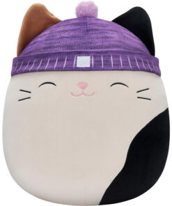 Squishmallows Cam Calico Cat mit violetter Mütze 35 cm ‎‎SQCR03800 Offizielles Kuscheltier
