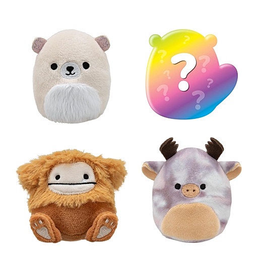 Squishville SQM0326-4er Pack Bergwelt Squad, superweiche Mini-Squishmallows, 5cm Plüschfiguren