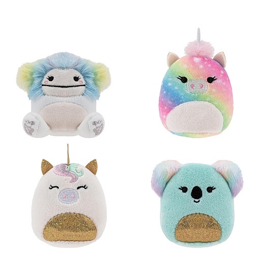 Squishville SQM0468-4er Pack Jubel Squad, superweiche Mini-Squishmallows, 5cm Plüschfiguren