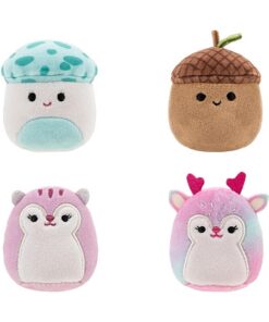 Squishville SQM0470-4er Pack Herbstfreunde Squad, superweiche Mini-Squishmallows, 5cm Plüschfiguren