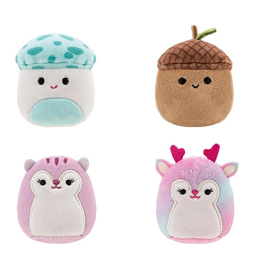 Squishville SQM0470-4er Pack Herbstfreunde Squad, superweiche Mini-Squishmallows, 5cm Plüschfiguren