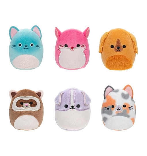 Squishville SQM0510-6er Pack Gute Kumpels Squad, superweiche Mini-Squishmallows, 5cm Plüschfiguren
