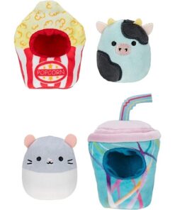 Squishville SQM0514 - Accessoire Set - Film Marathon, superweiche Mini-Squishmallows, 5cm Plüschfiguren mit Zubehör