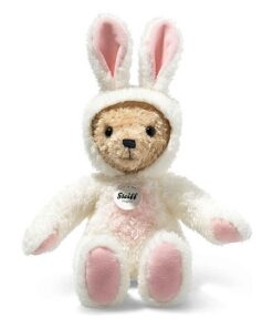 Steiff 114052 Hoodie-Teddybär Hase, Whisper White, 27cm