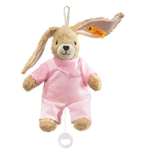 Steiff 237584 Hoppel Spieluhr 20 rosa Hase, Medium
