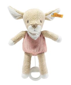 Steiff 242441 GOTS Raja Reh Spieluhr - 22 cm - Kuscheltier für Babys – rosa 242441
