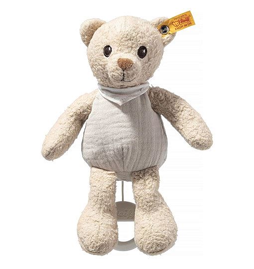 Steiff 242779 GOTS Noah Teddybär Spieluhr, BEIGE, 23cm