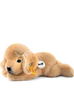 Steiff 280160 22 liegend Kleiner Freund Golden Retriever-Welpe Lumpi, GOLDBLOND, 22 cm