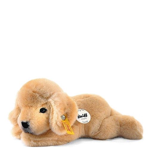 Steiff 280160 22 liegend Kleiner Freund Golden Retriever-Welpe Lumpi, GOLDBLOND, 22 cm