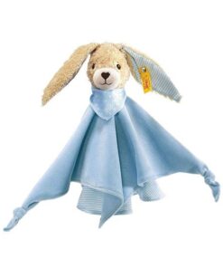 Steiff Hoppel Hase Schmusetuch - 28 cm - Kuscheltier für Babys - weich & waschbar - blau