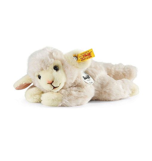 Steiff Linda Lamm - 22 cm - Plüschschaf liegend - Kuscheltier für Kinder - weich & waschbar - weiß (280030)