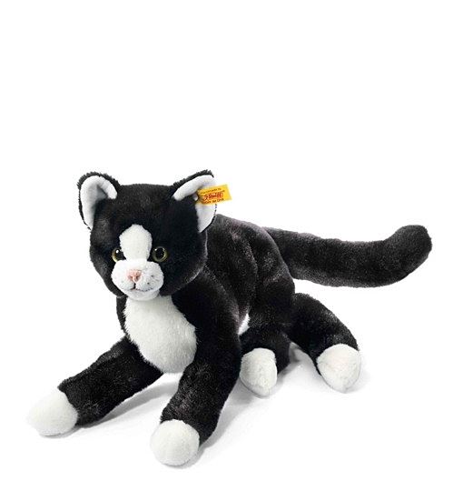 Steiff Mimmi Schlenker Katze - 30 cm schwarz weiß 099366