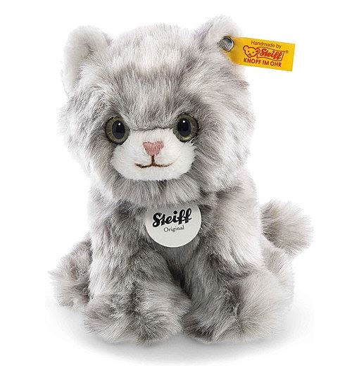 Steiff Minka Kätzchen - 17 cm - weich & waschbar - grau gestromelt 084010