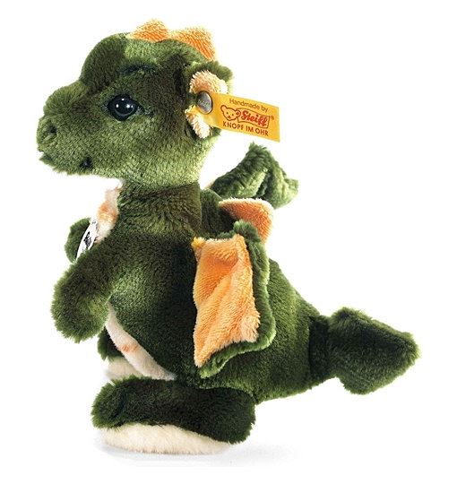 Steiff Raudi Drachenjunge - 17 cm - grün orange 015076