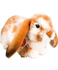 Teddy Hermann 93791 Hase Widder-Kaninchen liegend Hellbraun-Weiss gescheckt 30 cm