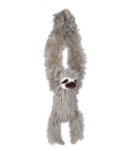 Wild Republic 16387 - Hanging Sloth, Hängendes Plüsch Faultier mit Klettverschlüssen, 44 cm, Braun